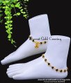 ANK147 - 10 Inch Trendy Black Stone Heart Design Anklet for Girls