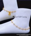 ANK150 - 10 Inch Gold Plated White Stone Anklet Simple Unique Payal Design