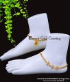 ANK151 - 10 Inch Gold Plated Modern White Stone Flower Design Anklet 