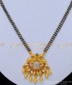 BBM1024 - Elegant Peacock Design Pendant With 2 Line Black Beads Short Mangalsutra Design Online 