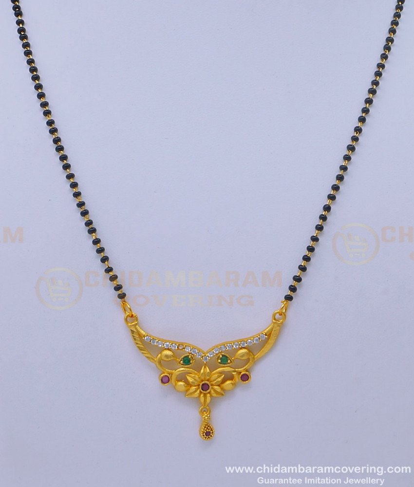 BBM1031 - Latest Gold Forming Light Weight Daily Use Ad Stone Mangalsutra Online