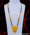 BBM1038 - 30 Inches Real Gold Design Daily Wear Plain Flower Pendant 3 Line Long Mangalsutra Designs 