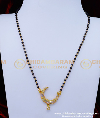 BBM1048 - Elegant Pendant Design Gold Plated Short Nallapusalu Designs