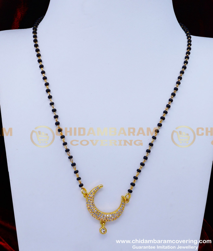 BBM1048 - Elegant Pendant Design Gold Plated Short Nallapusalu Designs