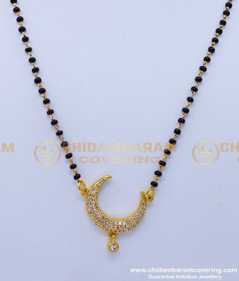 BBM1048 - Elegant Pendant Design Gold Plated Short Nallapusalu Designs