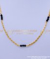 BBM1058 - Simple Gold Design Black Crystal Karimani Chain for Women