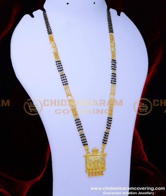 BBM1071 - Daily Use Long Black Beads Chain Gold Design Forming Gold