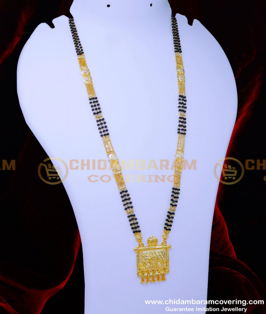 BBM1071 - Daily Use Long Black Beads Chain Gold Design Forming Gold