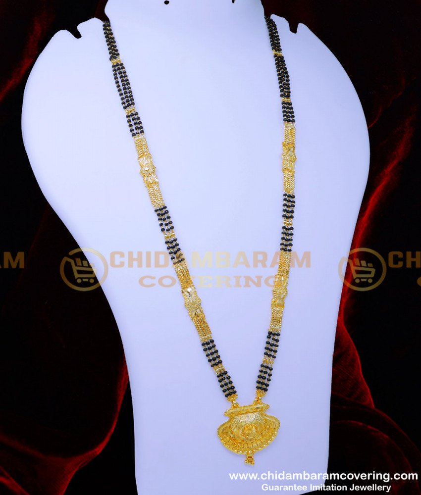 BBM1072 - Mangalsutra Black Beads Gold Chain Latest Designs