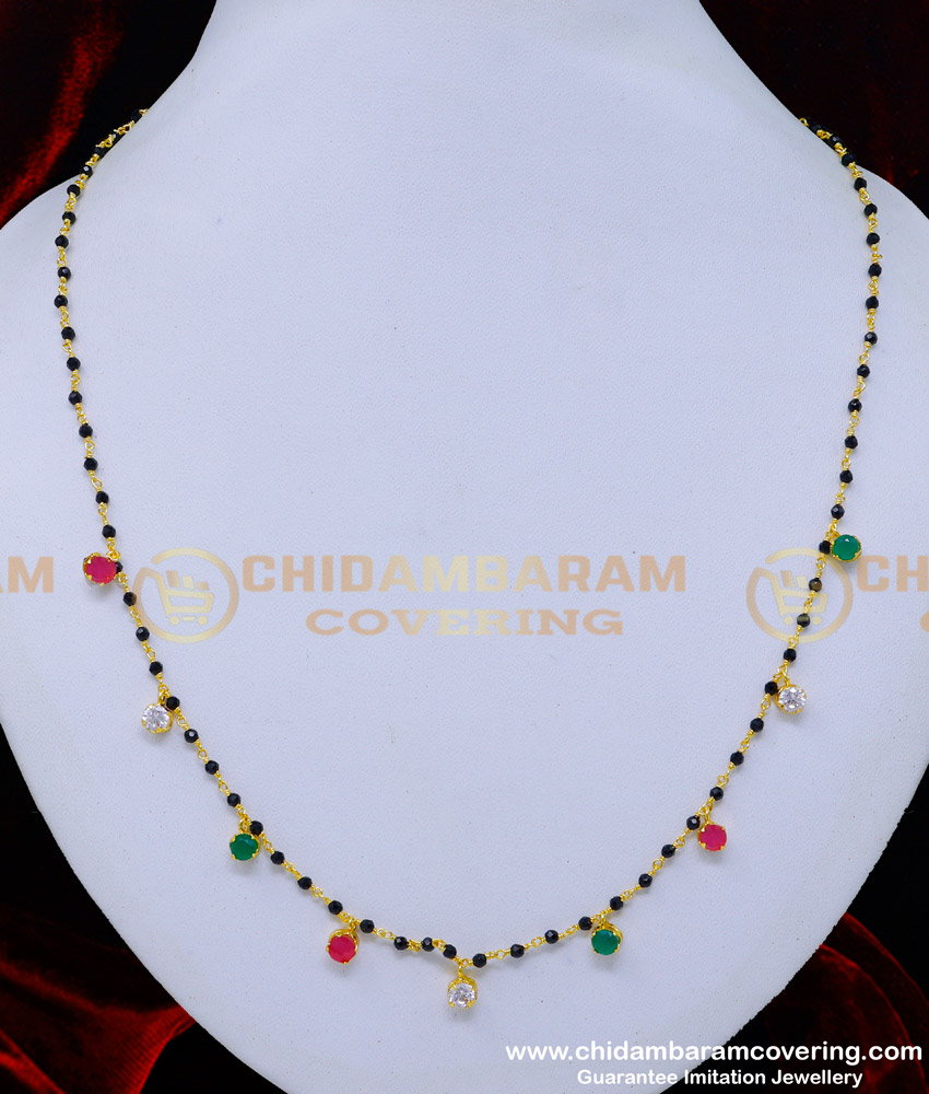 BBM1079 - Latest Multi Stone Simple Modern Mangalsutra Design