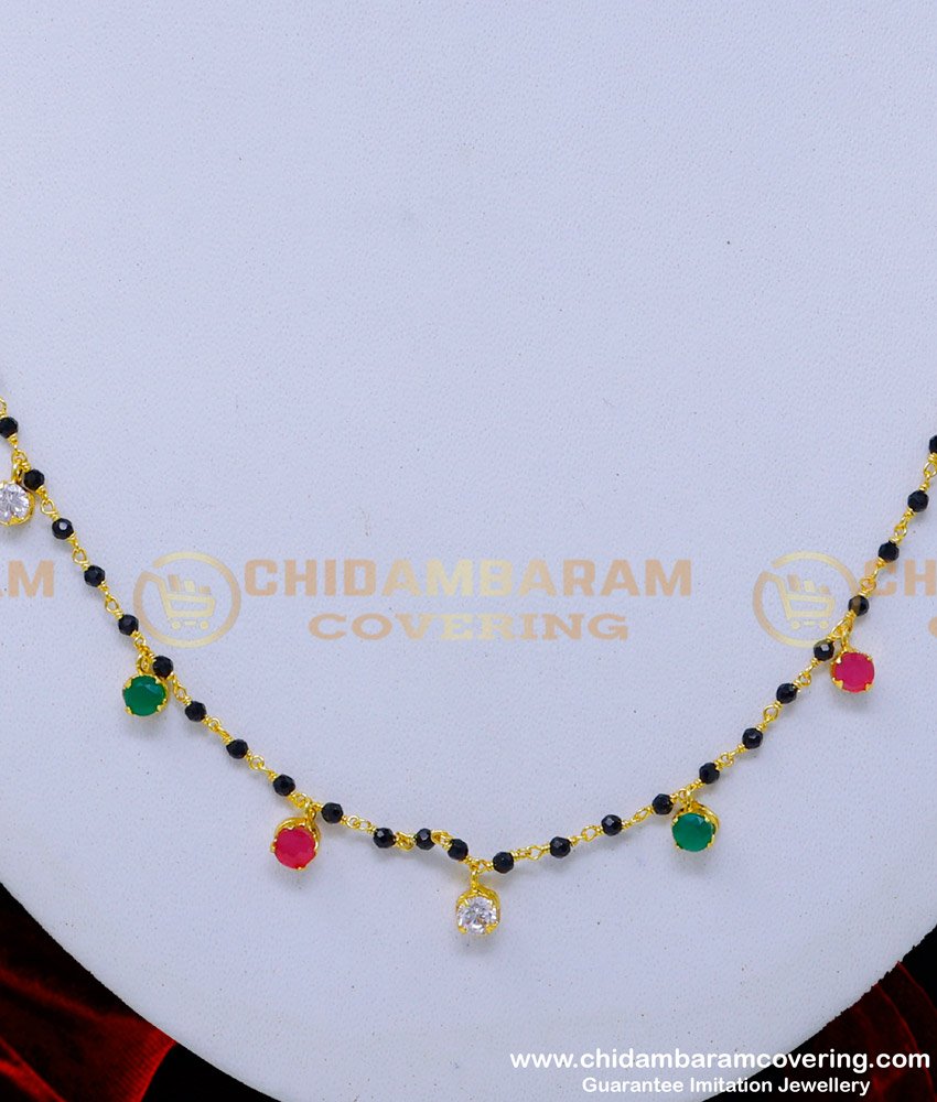 BBM1079 - Latest Multi Stone Simple Modern Mangalsutra Design