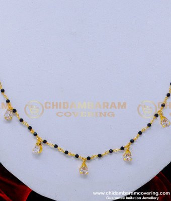 BBM1081 - Latest White Stone Black Beads Mangalsutra Designs
