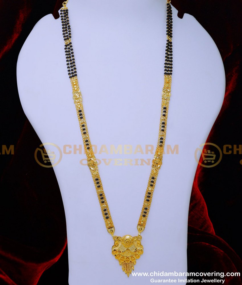 BBM1088 - Best Quality Forming Gold Black Beads Mangalsutra Designs