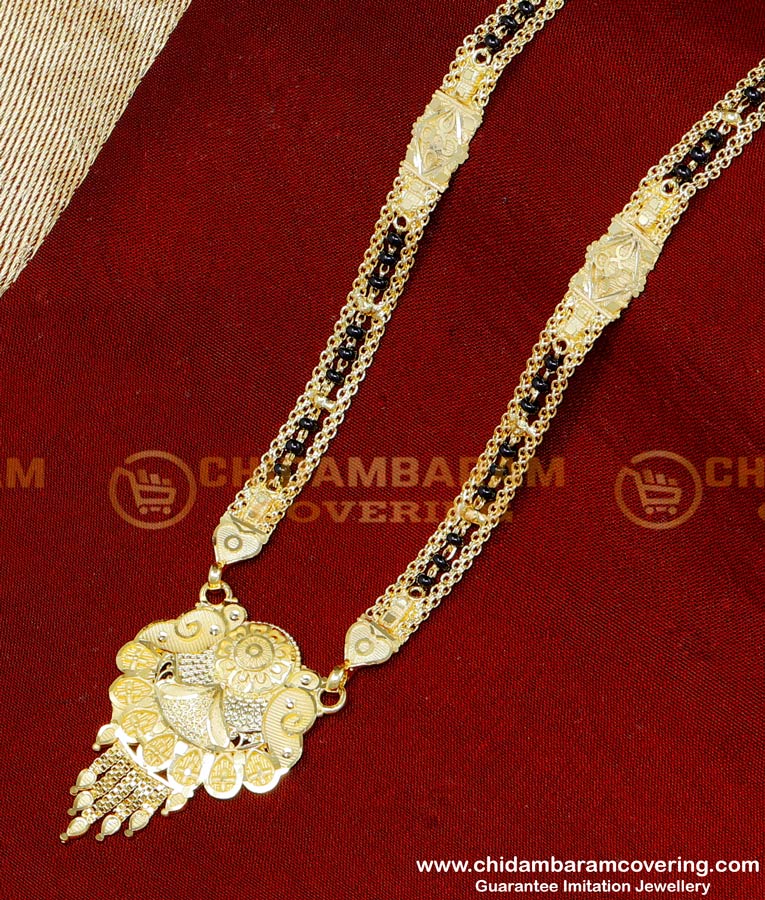 BBM1088 - Best Quality Forming Gold Black Beads Mangalsutra Designs