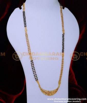 BBM1094 - Traditional Mangalsutra with Black Beads Long for Women