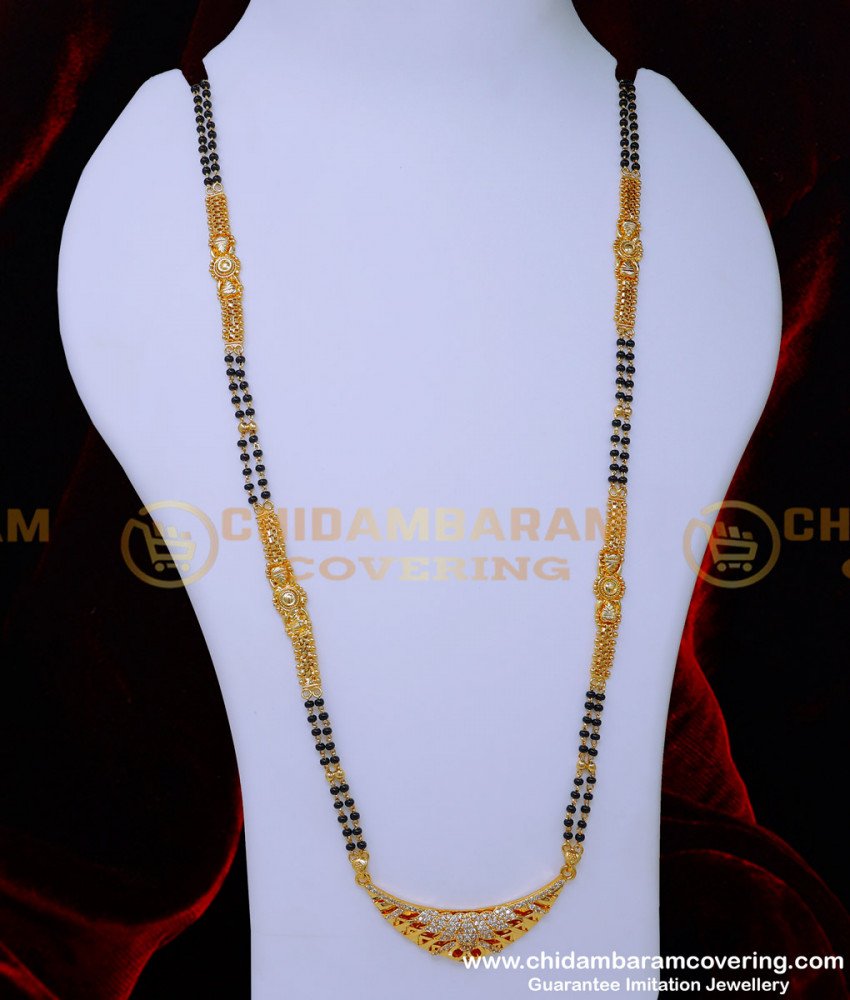 BBM1095 - Latest Gold Plated Mangalsutra Designs Diamond Pendant
