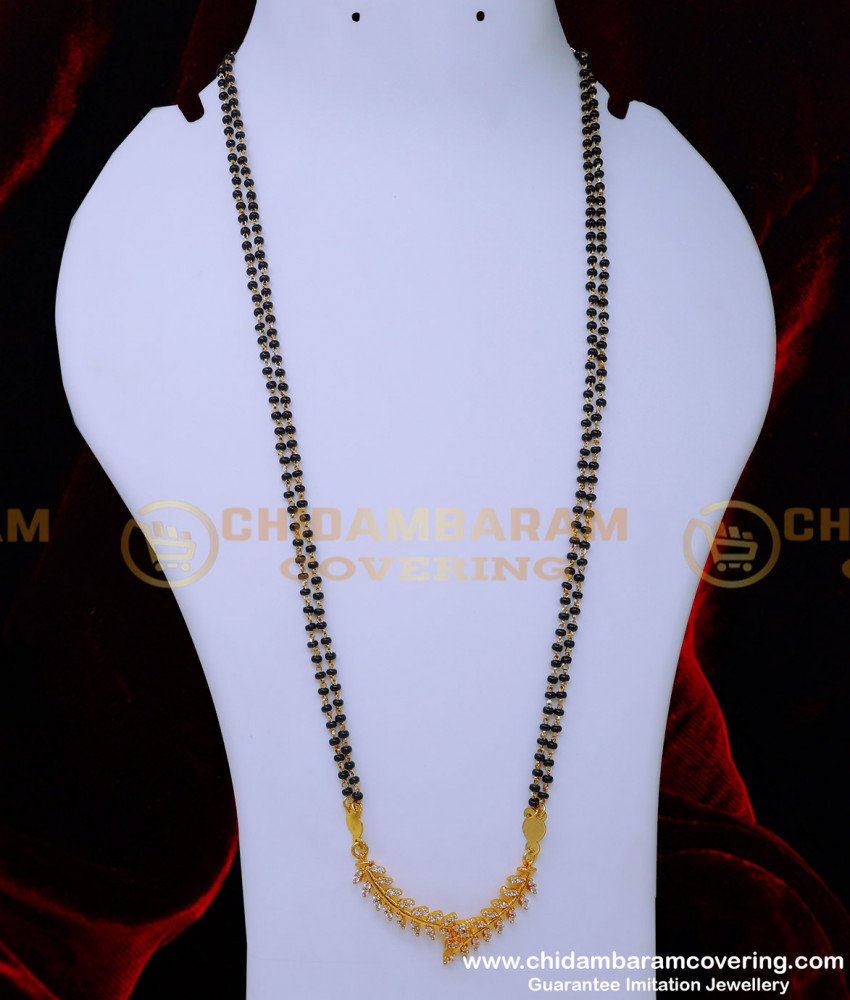 BBM1100 - Elegant Simple Pendant Long Black Beads Mangalsutra Designs