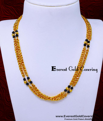 BBM1107 - New Model Black Crystal Two Layer Mangalsutra Design