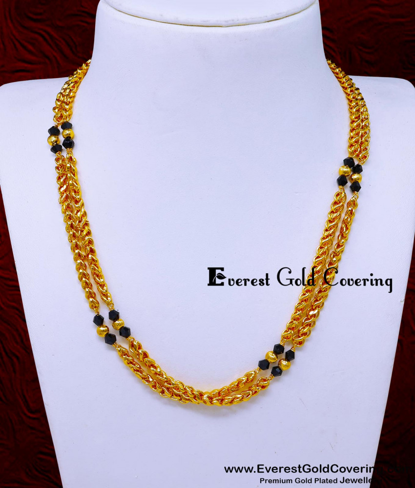 BBM1107 - New Model Black Crystal Two Layer Mangalsutra Design