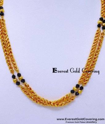 BBM1107 - New Model Black Crystal Two Layer Mangalsutra Design