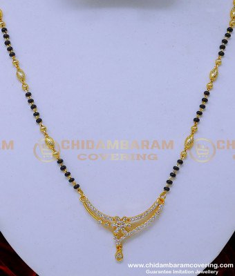 BBM1103 - Gold Plated Stone Earrings with Small Mangalsutra Designs