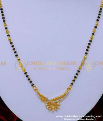 BBM1105 - Attractive Stone Pendant Black Beads Mangalsutra Designs