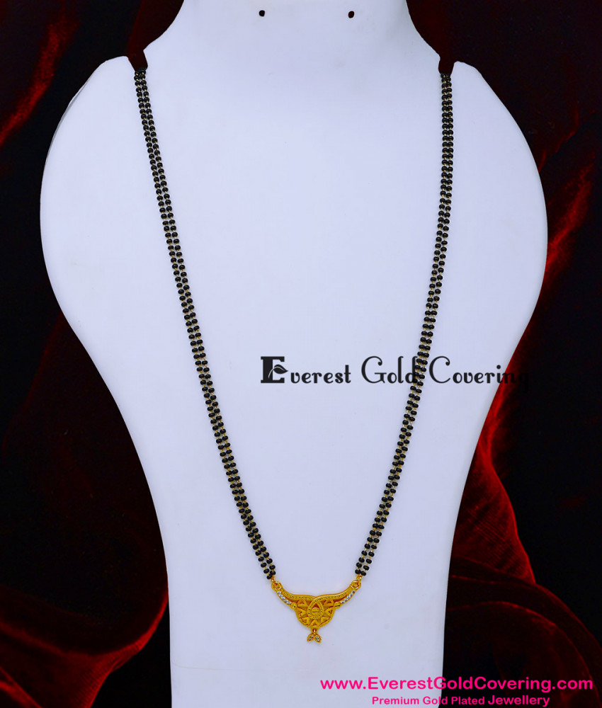 BBM1113 – New Black Beads 2 Gram Gold Forming Mangalsutra Design