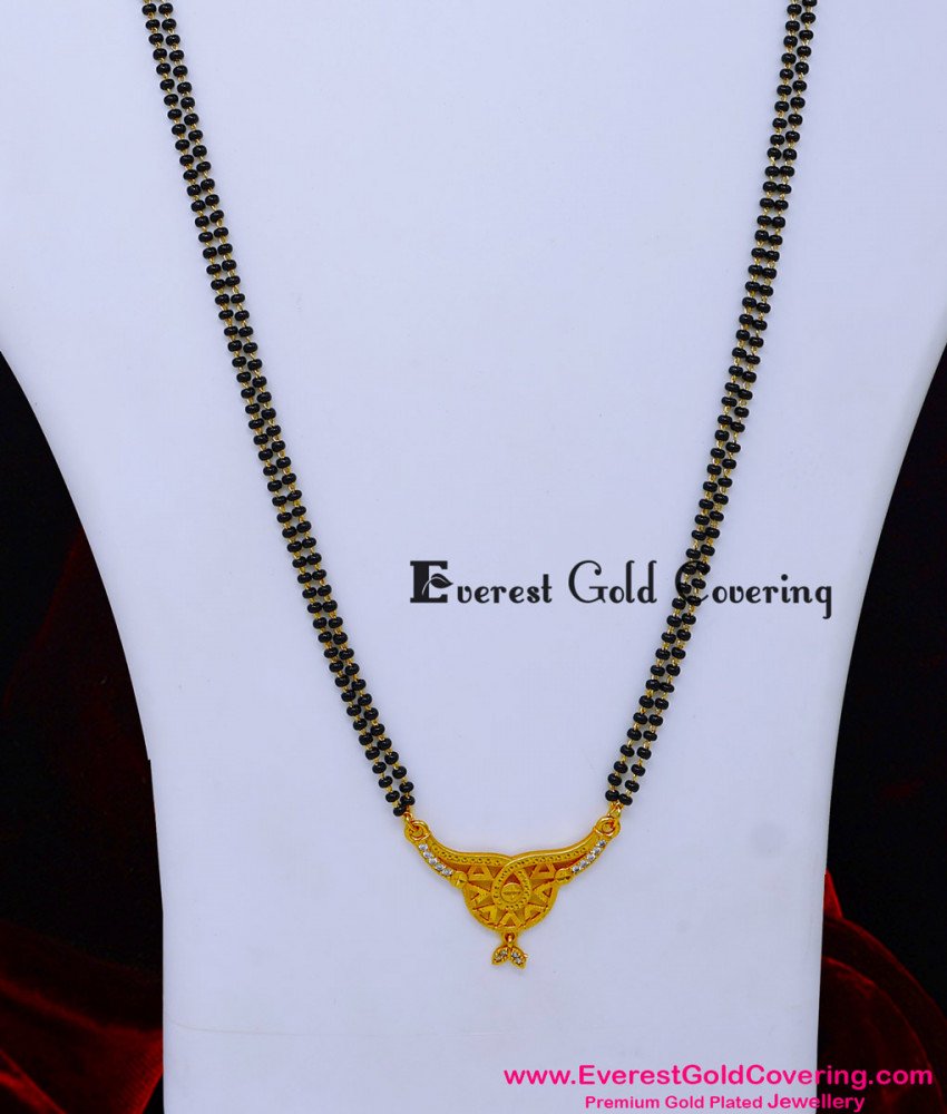 BBM1113 – New Black Beads 2 Gram Gold Forming Mangalsutra Design