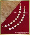 MAT305 - Impon White and Ruby Heart Design Stone Ear Chain
