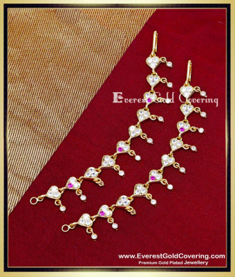 MAT312 - Five Metal Gold Design Heart Model Ear Chain for Wedding