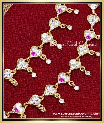 MAT312 - Five Metal Gold Design Heart Model Ear Chain for Wedding