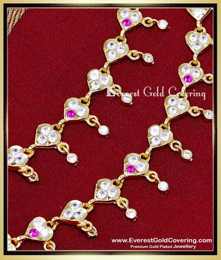 MAT312 - Five Metal Gold Design Heart Model Ear Chain for Wedding