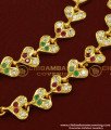 MAT100 - Attractive Leaf Design Impon Ear Chain Multi Stone Maatal Bridal Wear Gold Matilu Designs