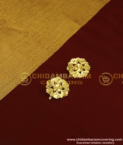 MAT105 - One Gram Gold Simple Small Gold Flower Design Hair Clips Hair Accessories Online