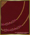 MAT110 - Latest American Diamond Ruby Stone Designer Ear Chain Buy Online 