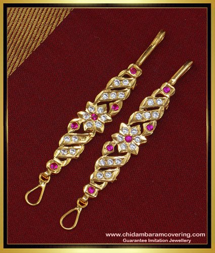 MAT113 - Trendy Impon Short Matilu Designs Ad Stone Five Metal Straight Ear Chain Online 