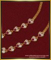 MAT114 - Latest Impon Bridal Wear White and Ruby Stone Suthu Maatil Side Ear Chain for Women  