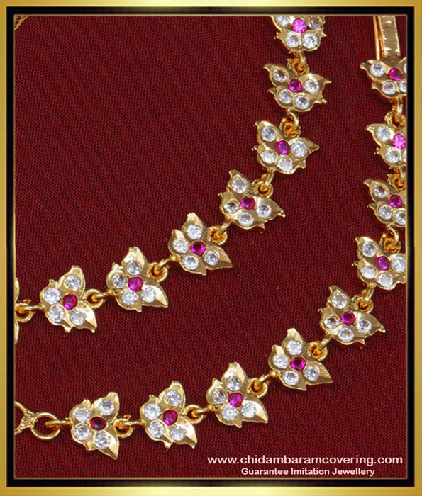 MAT117 - Five Metal Ad Stone Bridal Wear Impon Stone Gold Matilu Mattal Side Ear Chain Online  