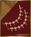MAT118 - Traditional Impon Gold Design White and Ruby Stone Best Quality Ear Chain for Women 