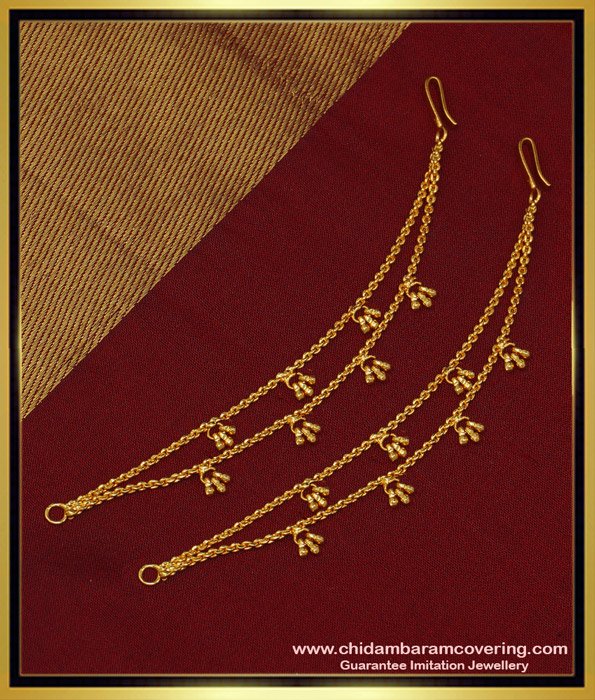 MAT120 - Traditional Side Maatal Two Line Chain Hook Type Design One Gram Jewelry Online