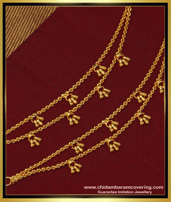 MAT120 - Traditional Side Maatal Two Line Chain Hook Type Design One Gram Jewelry Online