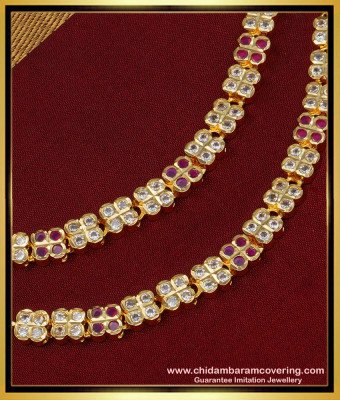 MAT133 - Latest Impon Full White and Ruby Stone Mattal Design Online