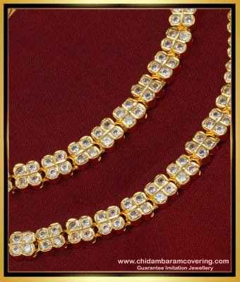 MAT132 - Impon Ad White Stone Mattal Design Ear Chain Model Online