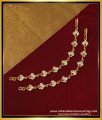 MAT134 - Impon Bridal Wear Red and White Stone Mattal Design Side Ear Chain Design