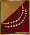 MAT136 - Impon Bridal Wear Ruby Emerald with White Stone Heart Design Ear Chain Design 