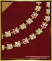 MAT137 - Impon First Quality White and Ruby Stone Maatal Design Ear Chain Online