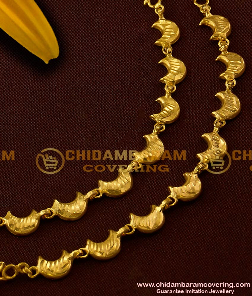 MAT15 - Crescent Moon Design Side Ear Chain (Maati) Hook Type Side Mattal |Ear To Hair Accessory