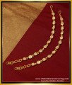 MAT150 - Simple White Stone Impon Maatal Bridal Wear Ear Chain Design