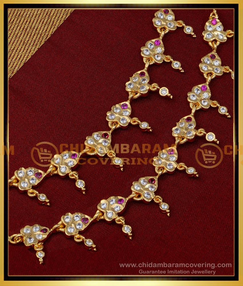 MAT164 - Traditional Impon Stone Ear Chain Design Bridal Wear Matilu Buy Online