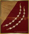 MAT165 - South Indian Impon Jewellery White and Ruby Stone Ear Chain Mattal for Earrings